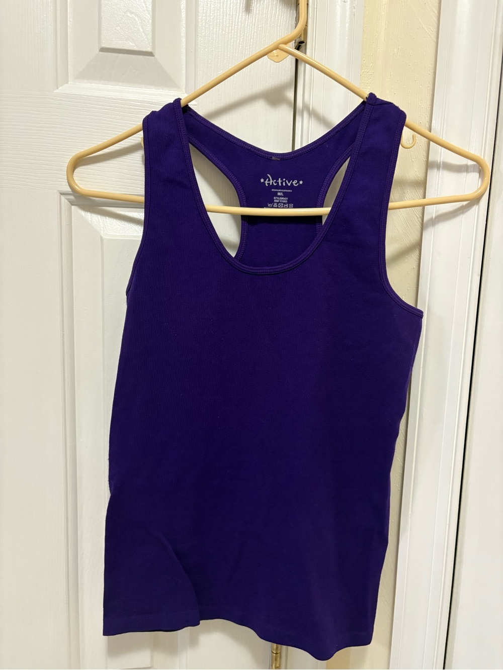 Active USA Deep Purple Racerback Tank Top